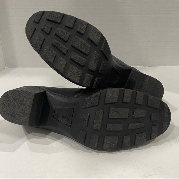 BOC Born Concept Black Leather Slip-On Booties, Loafer Style W/Chunky Heel. 11M - Picture 13 of 15